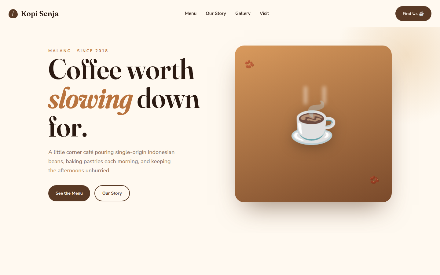 Kopi Senja — Coffee Shop