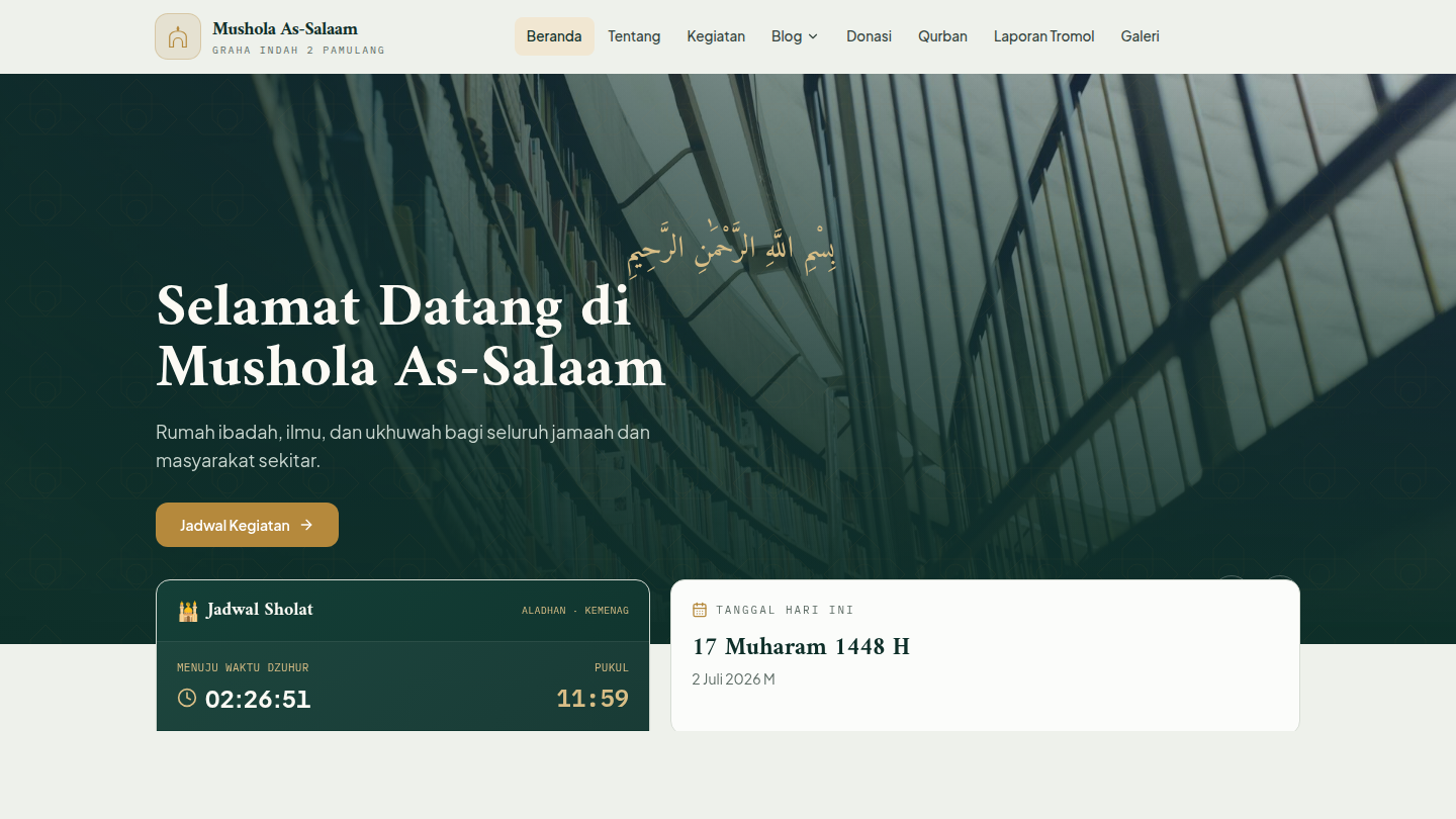 Community Mushola Website
